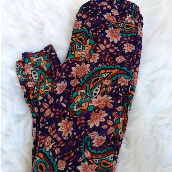 Lularoe O/S One Size Floral & Paisley Leggings - Picture 1 of 1